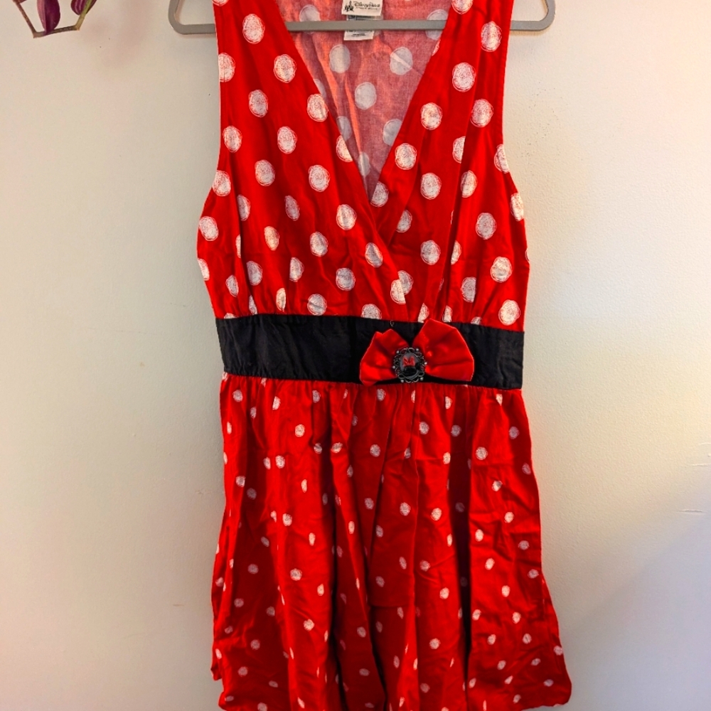 Disney Parks Women's Minnie Mouse dress, Red/white, XL